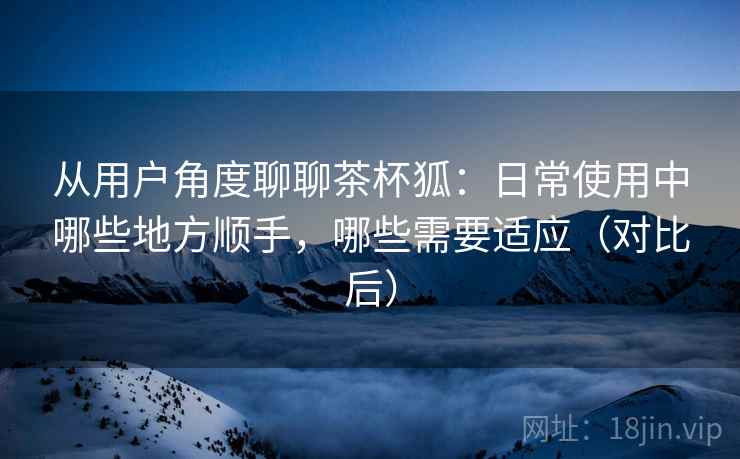 从用户角度聊聊茶杯狐：日常使用中哪些地方顺手，哪些需要适应（对比后）
