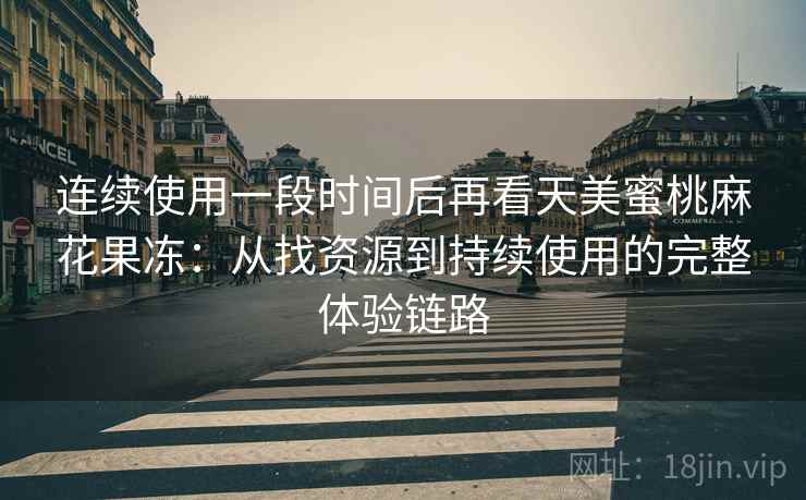 连续使用一段时间后再看天美蜜桃麻花果冻：从找资源到持续使用的完整体验链路
