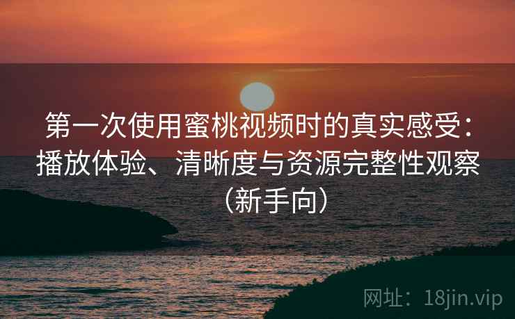 第一次使用蜜桃视频时的真实感受：播放体验、清晰度与资源完整性观察（新手向）